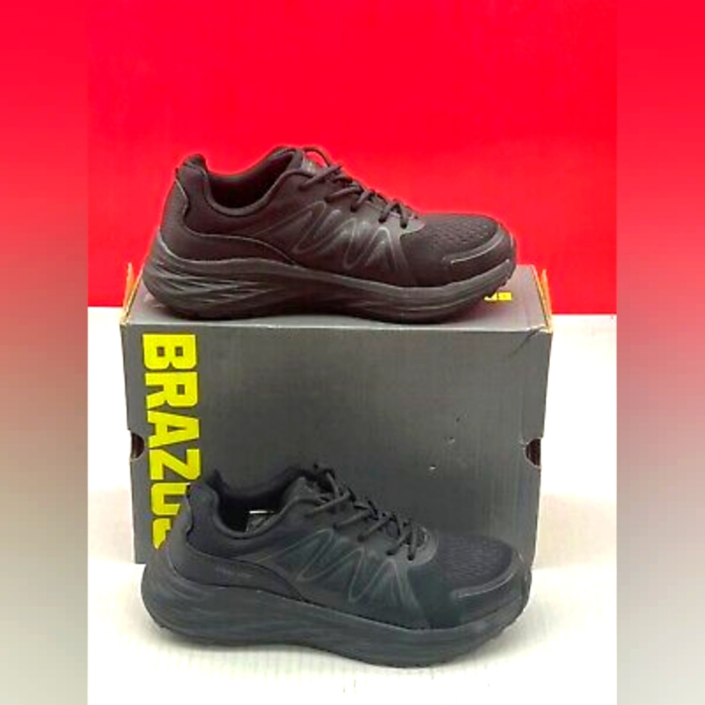 NEW Brazos Steel Toe Shoes Black Safety Utility Sneaker Women 8B Or Men 6.5